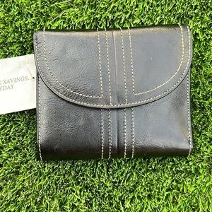 Buxton Black Leather Wallet with Minimalist Design